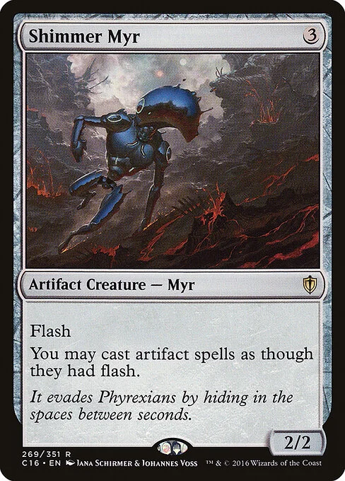 Shimmer Myr, carta Magic di tipo Artifact Creature — Myr illustrata da Jana Schirmer & Johannes Voss