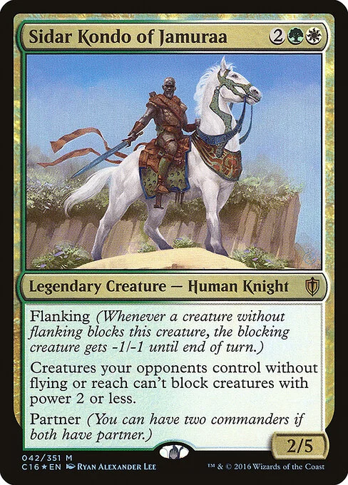 Sidar Kondo of Jamuraa, carta Magic di tipo Legendary Creature — Human Knight illustrata da Ryan Alexander Lee