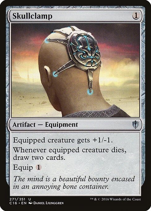 Skullclamp, carta Magic di tipo Artifact — Equipment illustrata da Daniel Ljunggren