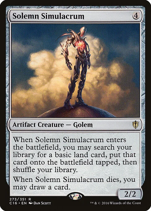 Solemn Simulacrum, carta Magic di tipo Artifact Creature — Golem illustrata da Dan Murayama Scott