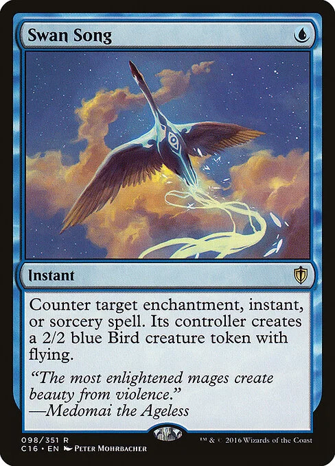 Swan Song, carta Magic di tipo Instant illustrata da Peter Mohrbacher