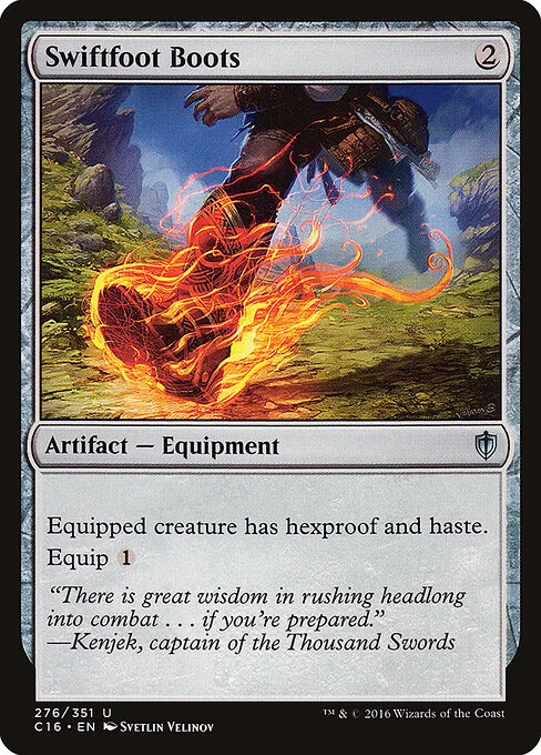 Swiftfoot Boots, carta Magic di tipo Artifact — Equipment illustrata da Svetlin Velinov