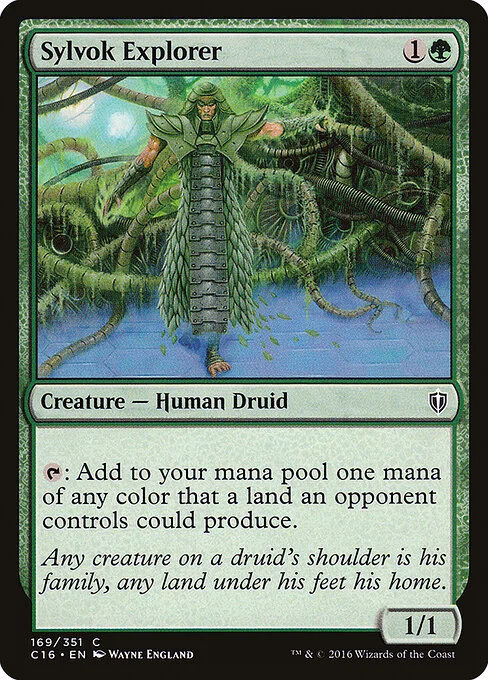 Sylvok Explorer, carta Magic di tipo Creature — Human Druid illustrata da Wayne England
