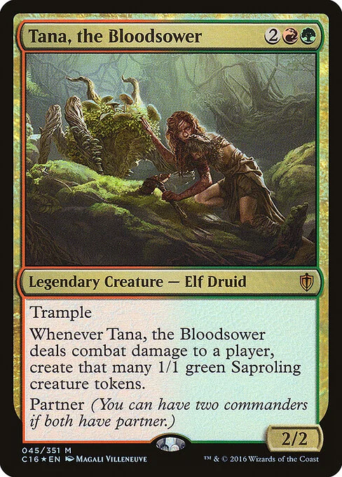 Tana, the Bloodsower, carta Magic di tipo Legendary Creature — Elf Druid illustrata da Magali Villeneuve