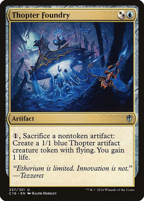 Thopter Foundry, carta Magic di tipo Artifact illustrata da Ralph Horsley