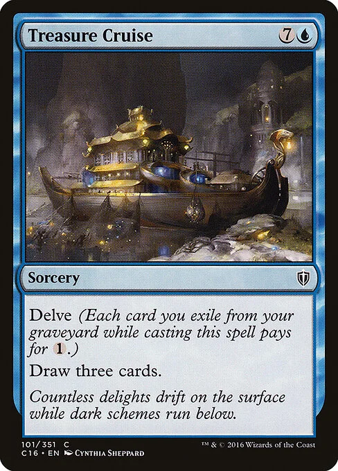 Treasure Cruise, carta Magic di tipo Sorcery illustrata da Cynthia Sheppard