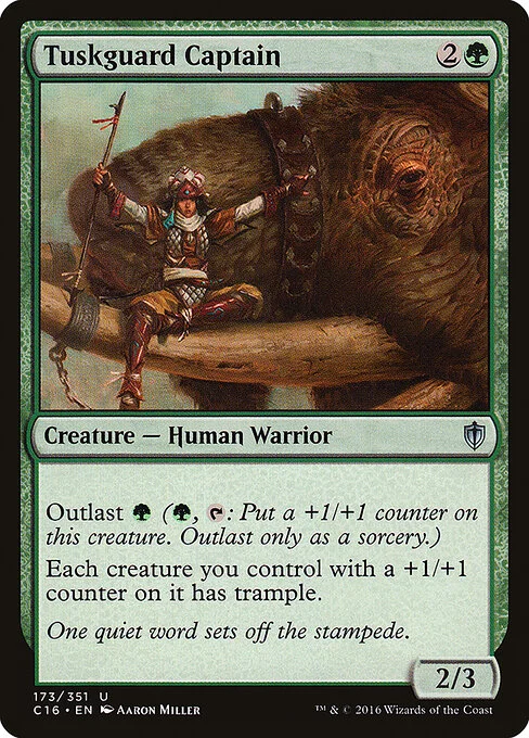 Tuskguard Captain, carta Magic di tipo Creature — Human Warrior illustrata da Aaron Miller