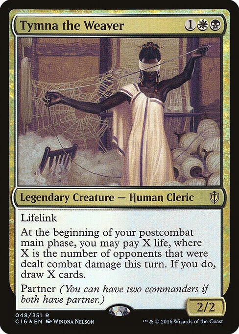 Tymna the Weaver, carta Magic di tipo Legendary Creature — Human Cleric illustrata da Winona Nelson