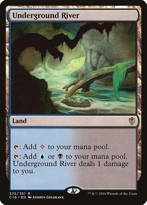 Underground River, carta Magic di tipo Land illustrata da Andrew Goldhawk