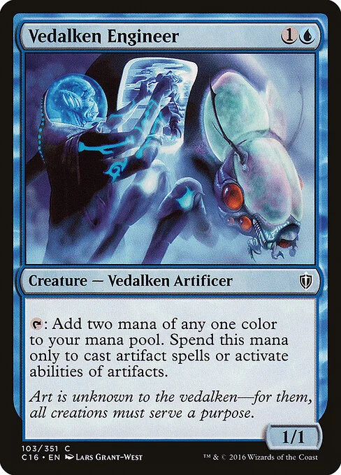 Vedalken Engineer, carta Magic di tipo Creature — Vedalken Artificer illustrata da Lars Grant-West