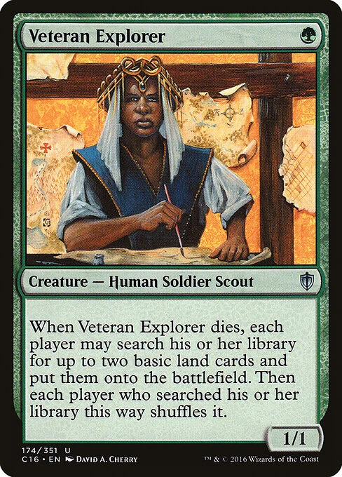 Veteran Explorer, carta Magic di tipo Creature — Human Soldier Scout illustrata da David A. Cherry