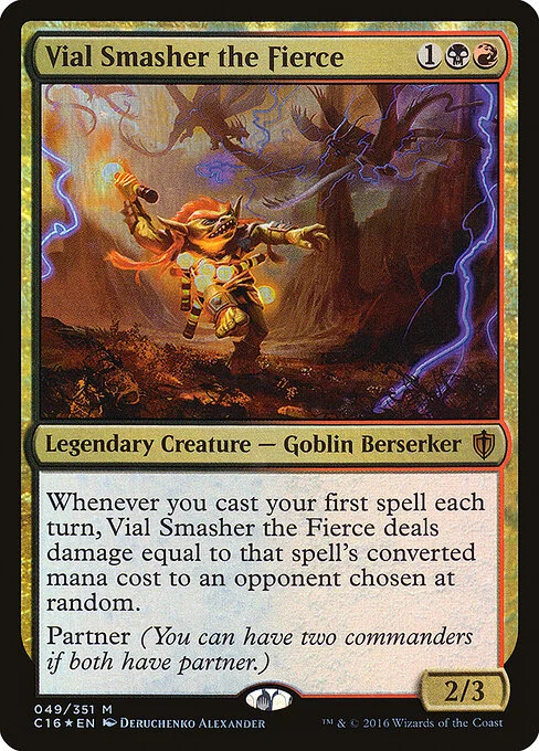 Vial Smasher the Fierce, carta Magic di tipo Legendary Creature — Goblin Berserker illustrata da Deruchenko Alexander