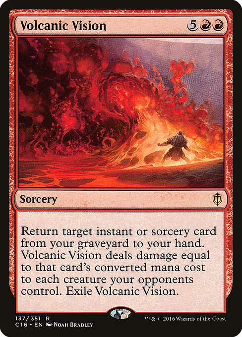 Volcanic Vision, carta Magic di tipo Sorcery illustrata da Noah Bradley