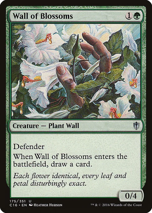 Wall of Blossoms, carta Magic di tipo Creature — Plant Wall illustrata da Heather Hudson