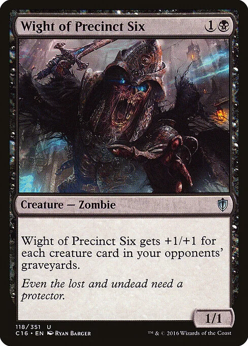 Wight of Precinct Six, carta Magic di tipo Creature — Zombie illustrata da Ryan Barger