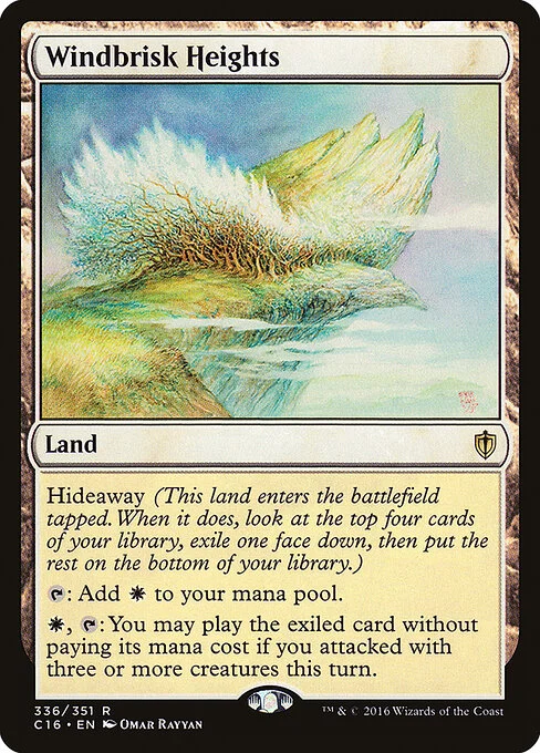 Windbrisk Heights, carta Magic di tipo Land illustrata da Omar Rayyan