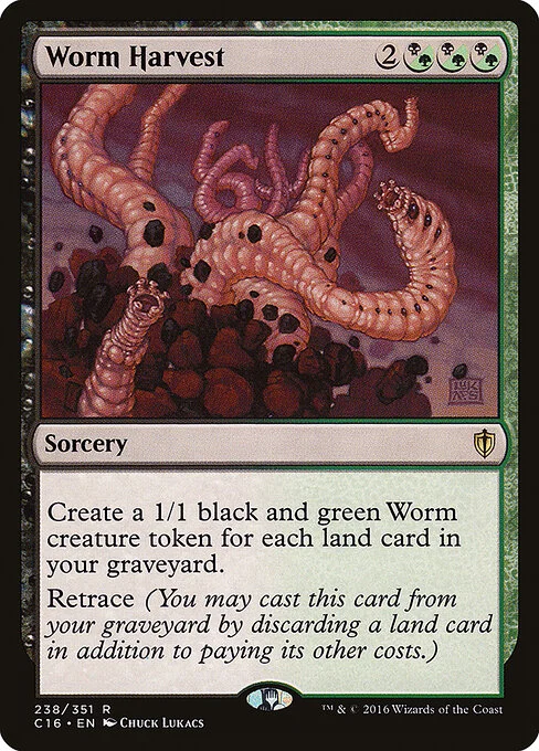 Worm Harvest, carta Magic di tipo Sorcery illustrata da Chuck Lukacs