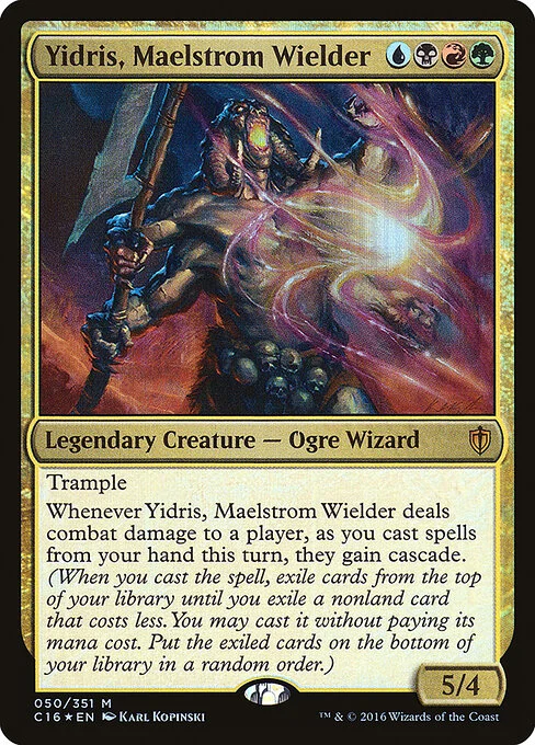 Yidris, Maelstrom Wielder, carta Magic di tipo Legendary Creature — Ogre Wizard illustrata da Karl Kopinski