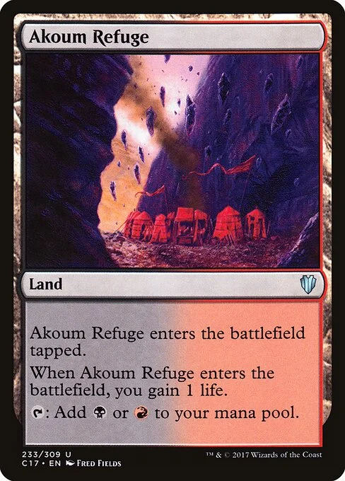 Akoum Refuge, carta Magic di tipo Land illustrata da Fred Fields