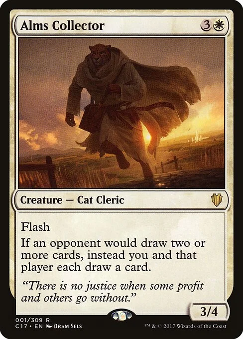 Alms Collector, carta Magic di tipo Creature — Cat Cleric illustrata da Bram Sels