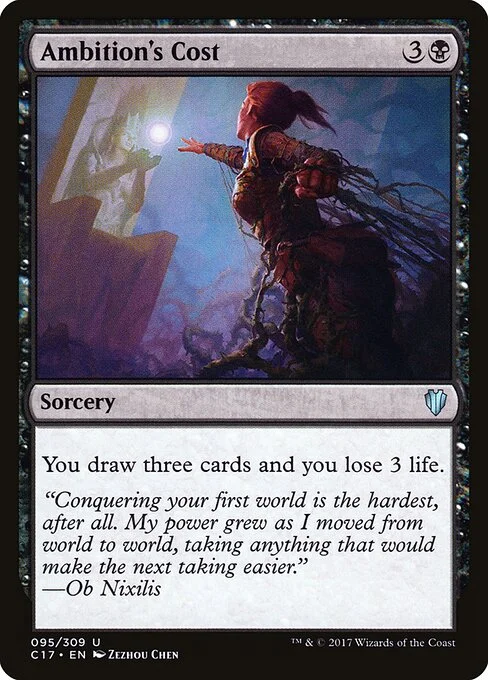 Ambition's Cost, carta Magic di tipo Sorcery illustrata da Zezhou Chen