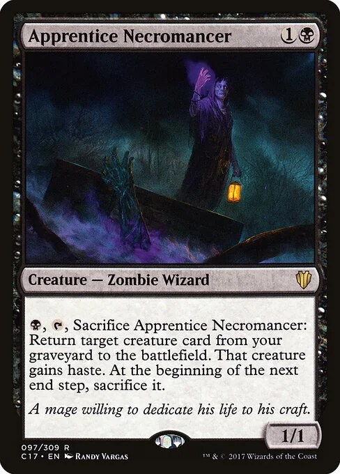 Apprentice Necromancer, carta Magic di tipo Creature — Zombie Wizard illustrata da Randy Vargas
