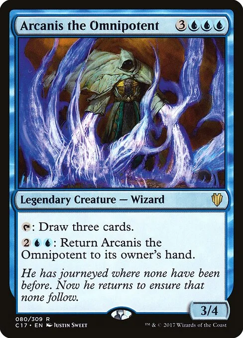 Arcanis the Omnipotent, carta Magic di tipo Legendary Creature — Wizard illustrata da Justin Sweet