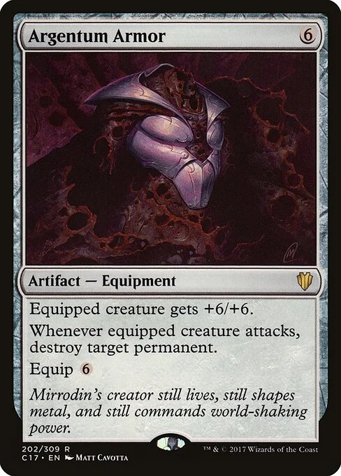 Argentum Armor, carta Magic di tipo Artifact — Equipment illustrata da Matt Cavotta
