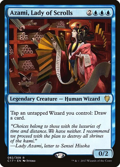 Azami, Lady of Scrolls, carta Magic di tipo Legendary Creature — Human Wizard illustrata da Ittoku