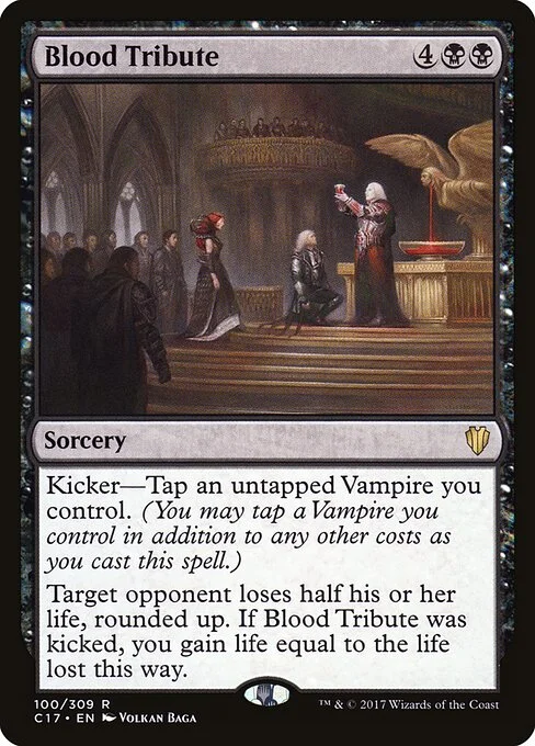 Blood Tribute, carta Magic di tipo Sorcery illustrata da Volkan Baǵa