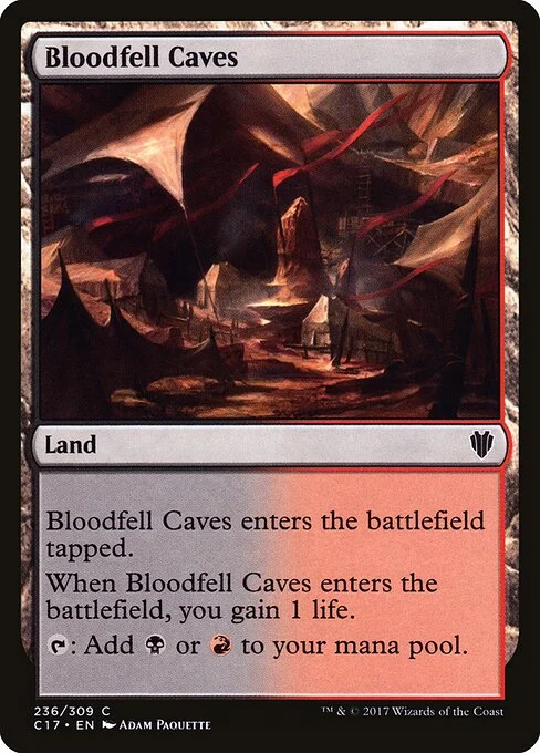 Bloodfell Caves, carta Magic di tipo Land illustrata da Adam Paquette