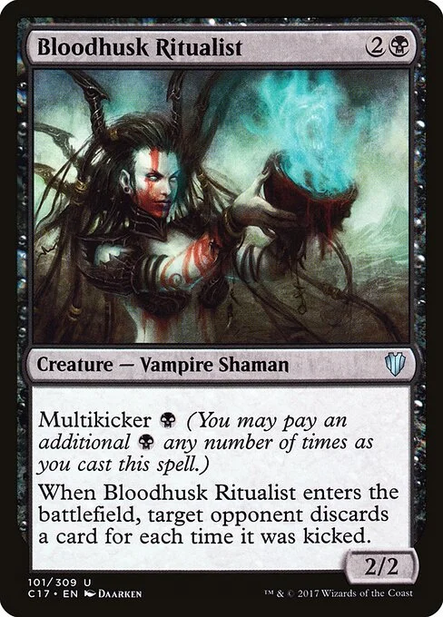 Bloodhusk Ritualist, carta Magic di tipo Creature — Vampire Shaman illustrata da Daarken