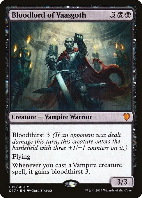 Bloodlord of Vaasgoth, carta Magic di tipo Creature — Vampire Warrior illustrata da Greg Staples