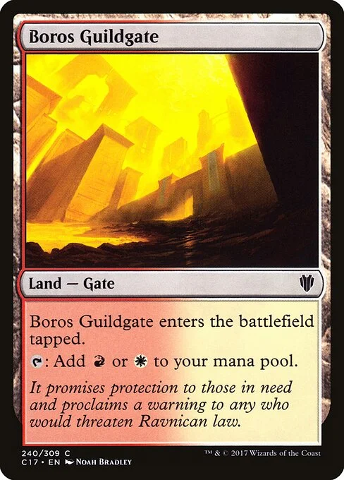 Boros Guildgate, carta Magic di tipo Land — Gate illustrata da Noah Bradley