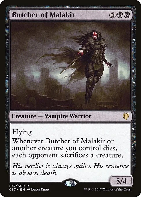 Butcher of Malakir, carta Magic di tipo Creature — Vampire Warrior illustrata da Jason Chan