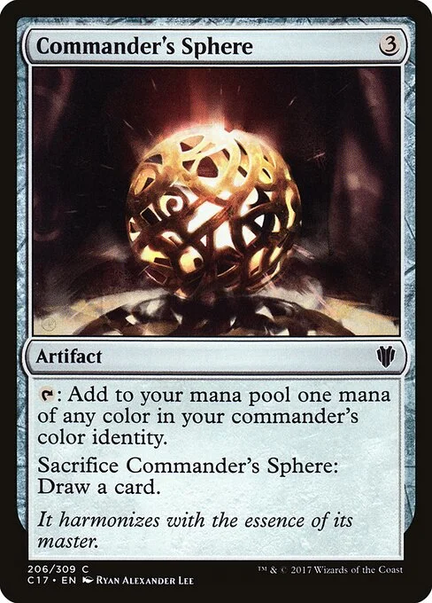 Commander's Sphere, carta Magic di tipo Artifact illustrata da Ryan Alexander Lee