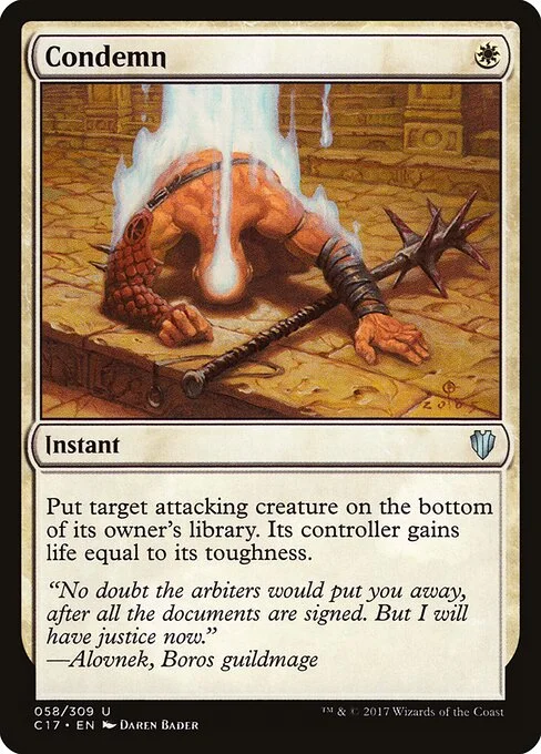 Condemn, carta Magic di tipo Instant illustrata da Daren Bader