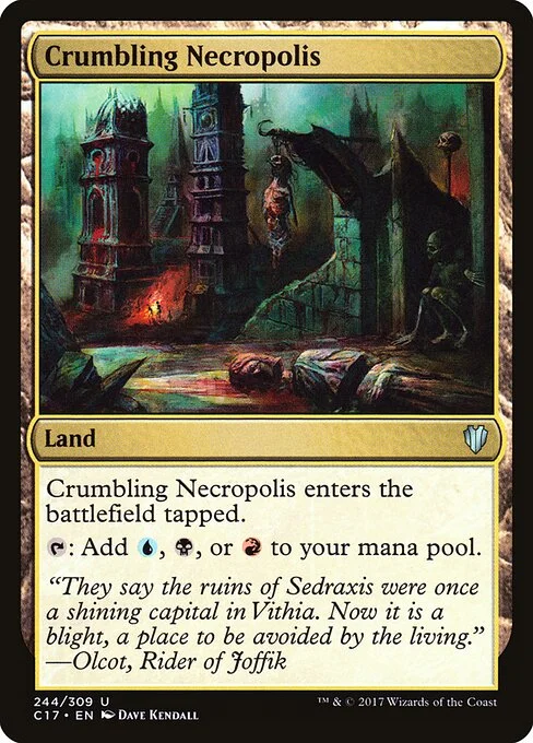 Crumbling Necropolis, carta Magic di tipo Land illustrata da Dave Kendall