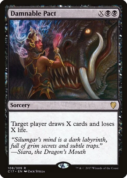 Damnable Pact, carta Magic di tipo Sorcery illustrata da Zack Stella