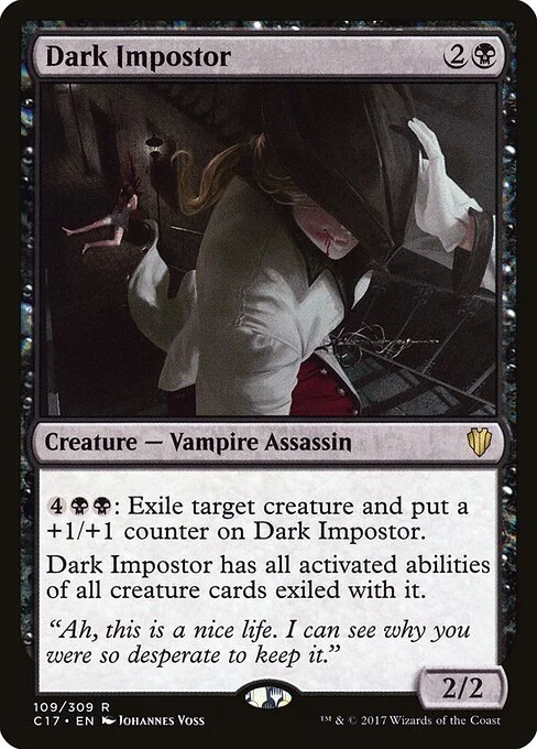 Dark Impostor, carta Magic di tipo Creature — Vampire Assassin illustrata da Johannes Voss