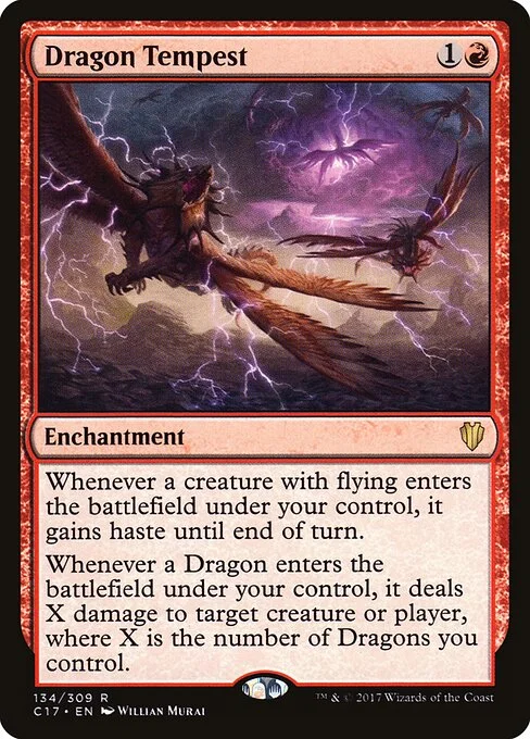 Dragon Tempest, carta Magic di tipo Enchantment illustrata da Willian Murai