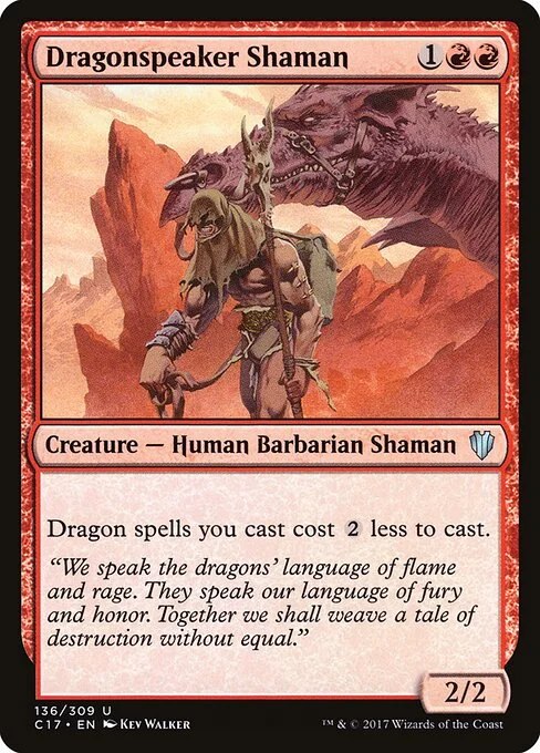 Dragonspeaker Shaman, carta Magic di tipo Creature — Human Barbarian Shaman illustrata da Kev Walker