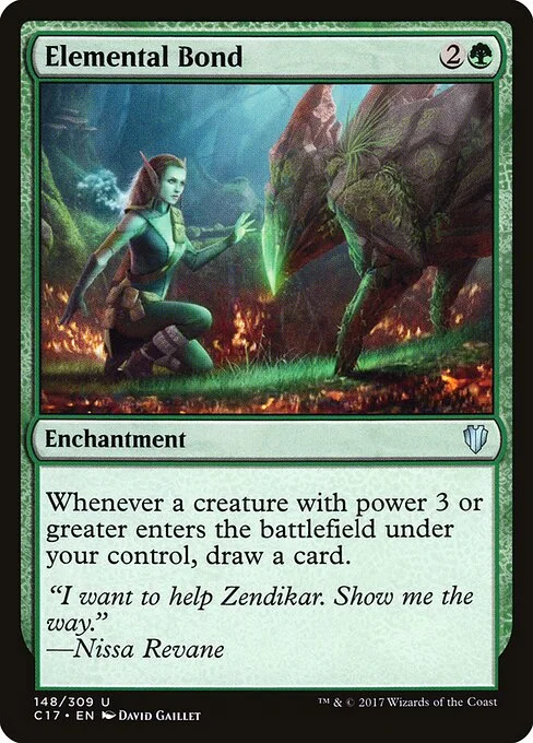 Elemental Bond, carta Magic di tipo Enchantment illustrata da David Gaillet