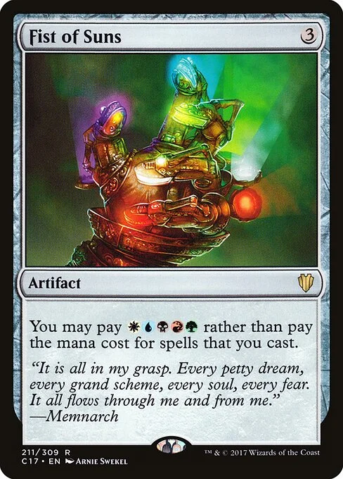 Fist of Suns, carta Magic di tipo Artifact illustrata da Arnie Swekel