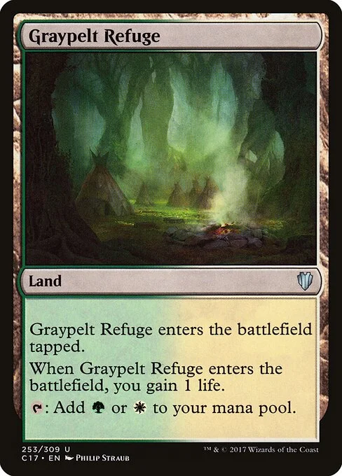 Graypelt Refuge, carta Magic di tipo Land illustrata da Philip Straub