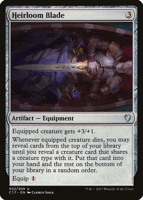 Heirloom Blade, carta Magic di tipo Artifact — Equipment illustrata da Carmen Sinek