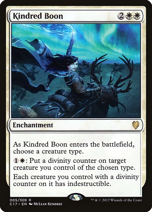 Kindred Boon, carta Magic di tipo Enchantment illustrata da McLean Kendree