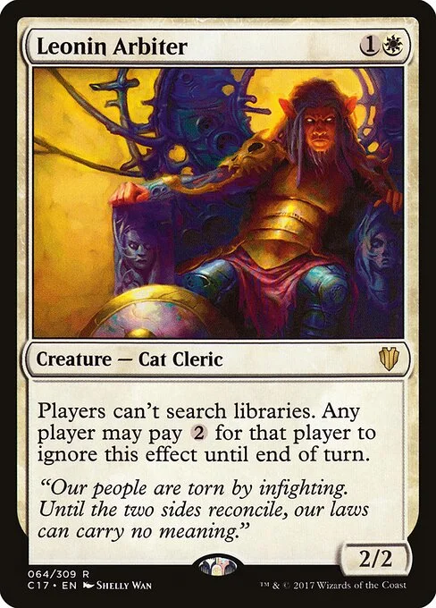 Leonin Arbiter, carta Magic di tipo Creature — Cat Cleric illustrata da Shelly Wan
