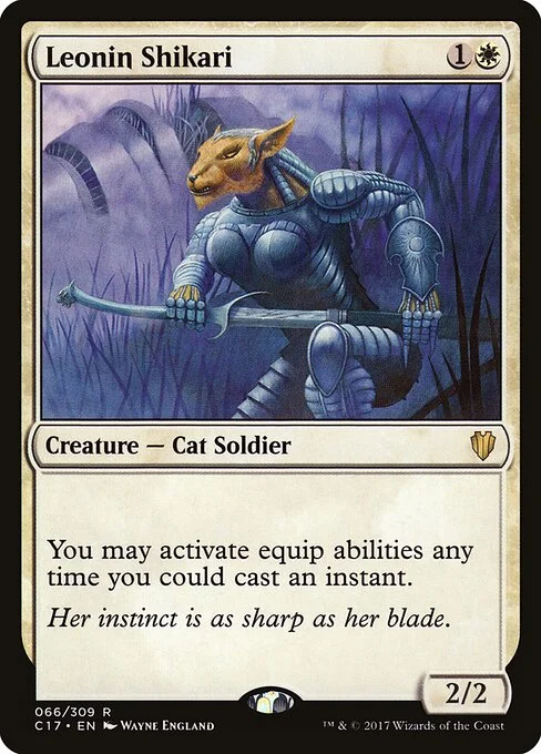Leonin Shikari, carta Magic di tipo Creature — Cat Soldier illustrata da Wayne England