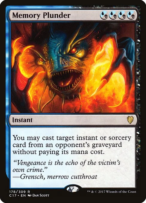 Memory Plunder, carta Magic di tipo Instant illustrata da Dan Murayama Scott